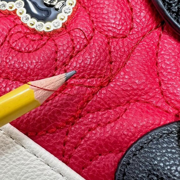 Betsey Johnson NY Satchel Red White Black Rose Quilted Bag Purse *Flaw - Picture 16 of 16